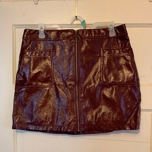 Target Faux Leather Loop Zipper Skirt